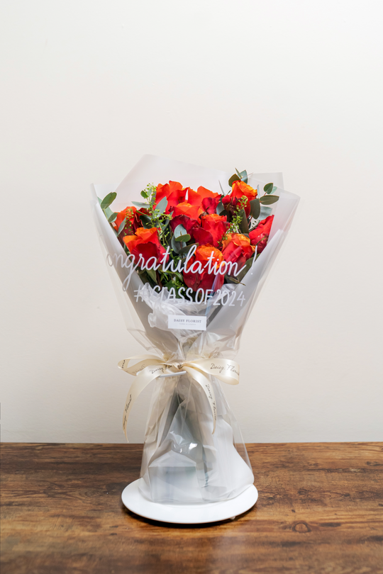 Sunset Glow Bouquet: Warm Orange Roses Arrangement