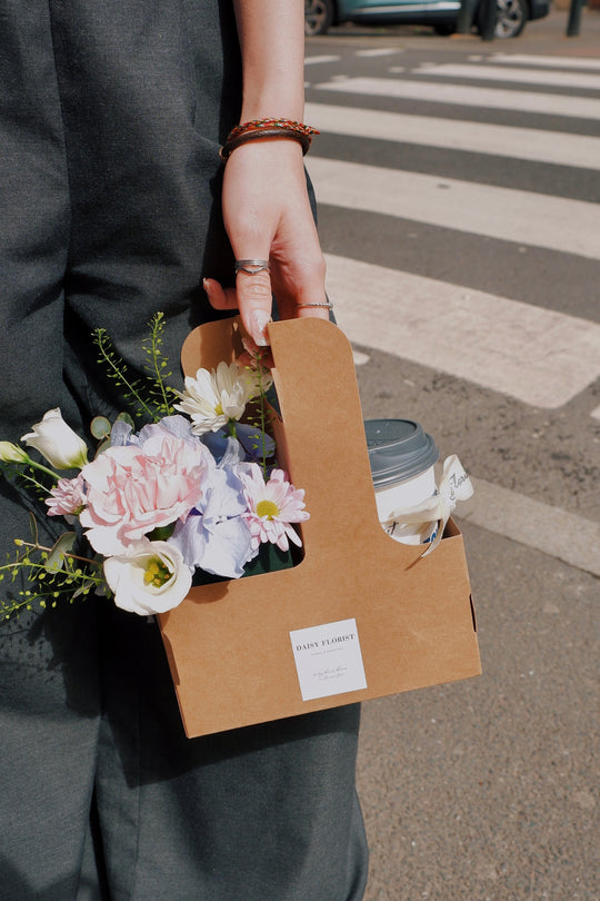 Morning Bloom Coffee Box: Fresh Flowers & Coffee | Daisy Florist