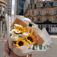 Graduation Fresh Bouquet: Mixed Sunflowers & White Flowers (w/ mini teddy bear) | Daisy Florist