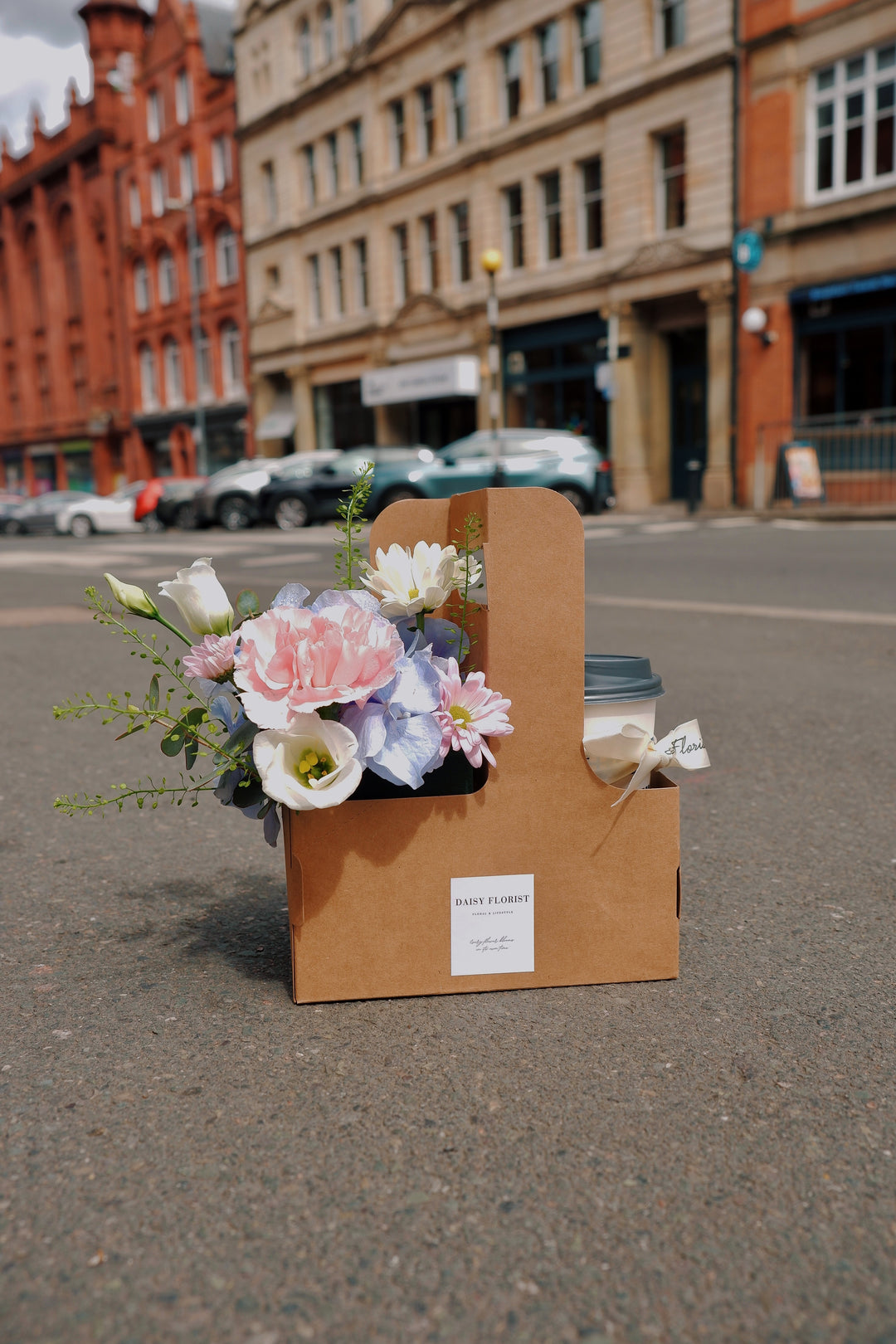 Morning Bloom Coffee Box: Fresh Flowers & Coffee | Daisy Florist