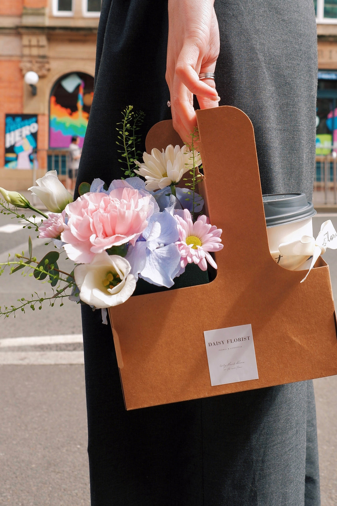 Morning Bloom Coffee Box: Fresh Flowers & Coffee | Daisy Florist