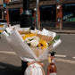 Graduation Fresh Bouquet: Mixed Sunflowers & White Flowers (w/ mini teddy bear) | Daisy Florist