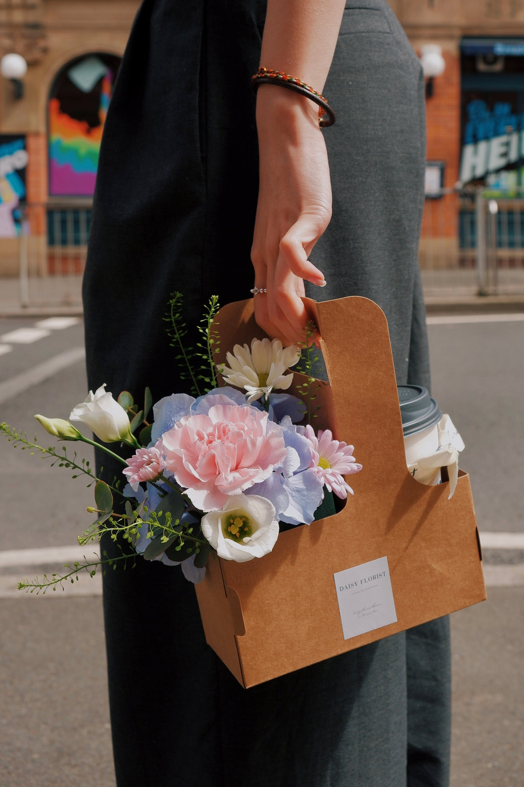 Morning Bloom Coffee Box: Fresh Flowers & Coffee | Daisy Florist