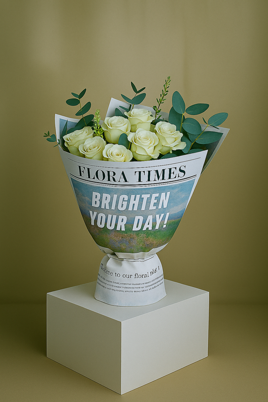 Pearl Whisper Bouquet: Luxurious White Roses Arrangement