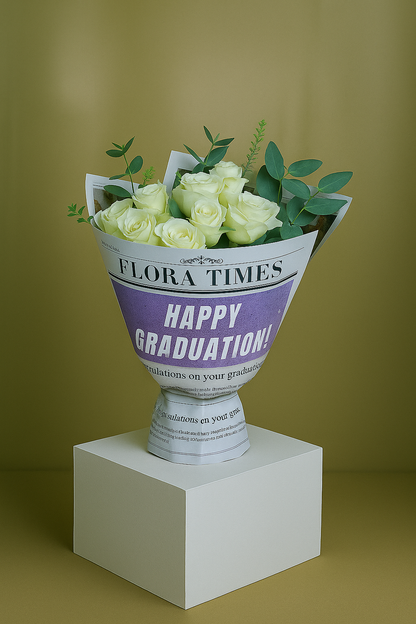 Pearl Whisper Bouquet: Luxurious White Roses Arrangement