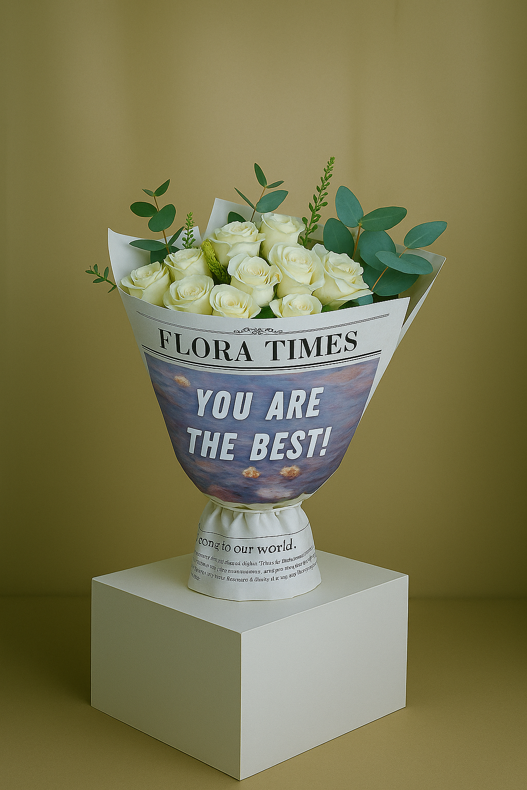 Pearl Whisper Bouquet: Luxurious White Roses Arrangement