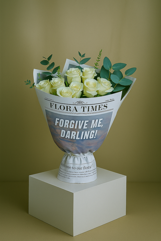 Pearl Whisper Bouquet: Luxurious White Roses Arrangement