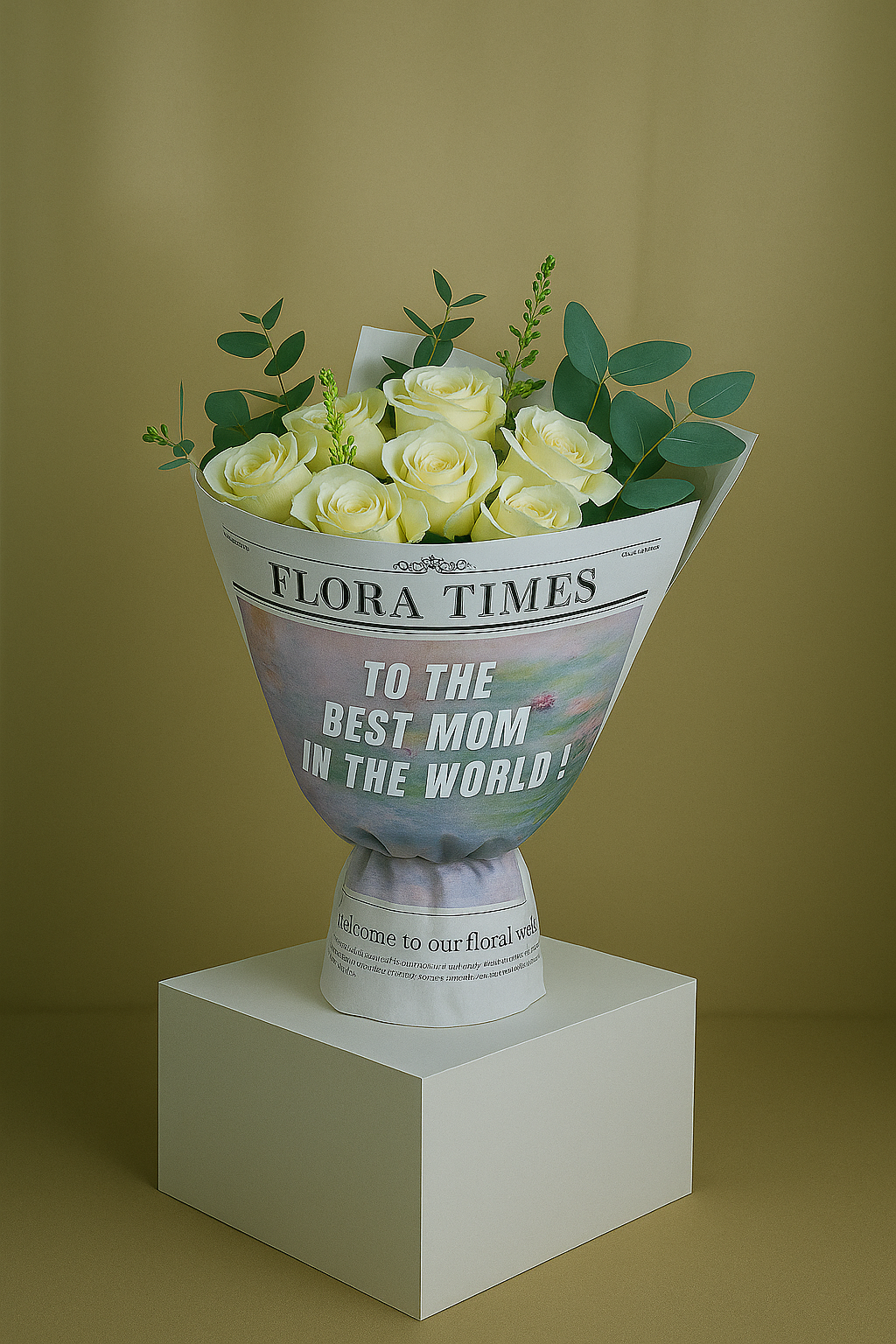 Pearl Whisper Bouquet: Luxurious White Roses Arrangement