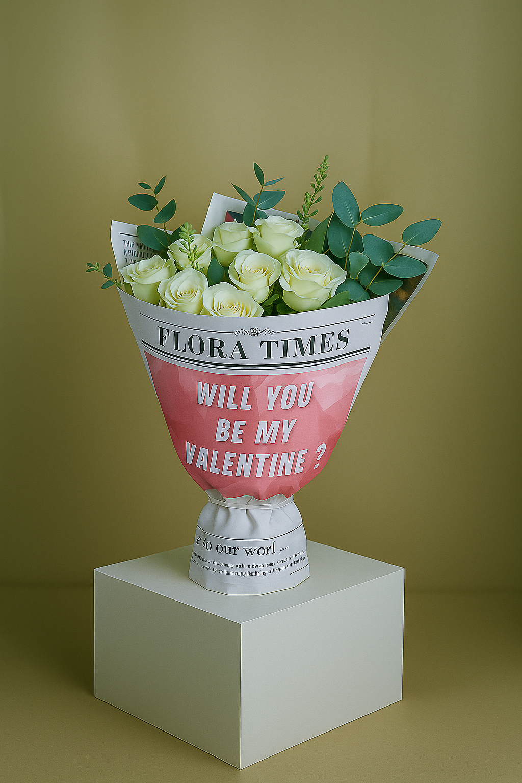 Pearl Whisper Bouquet: Luxurious White Roses Arrangement