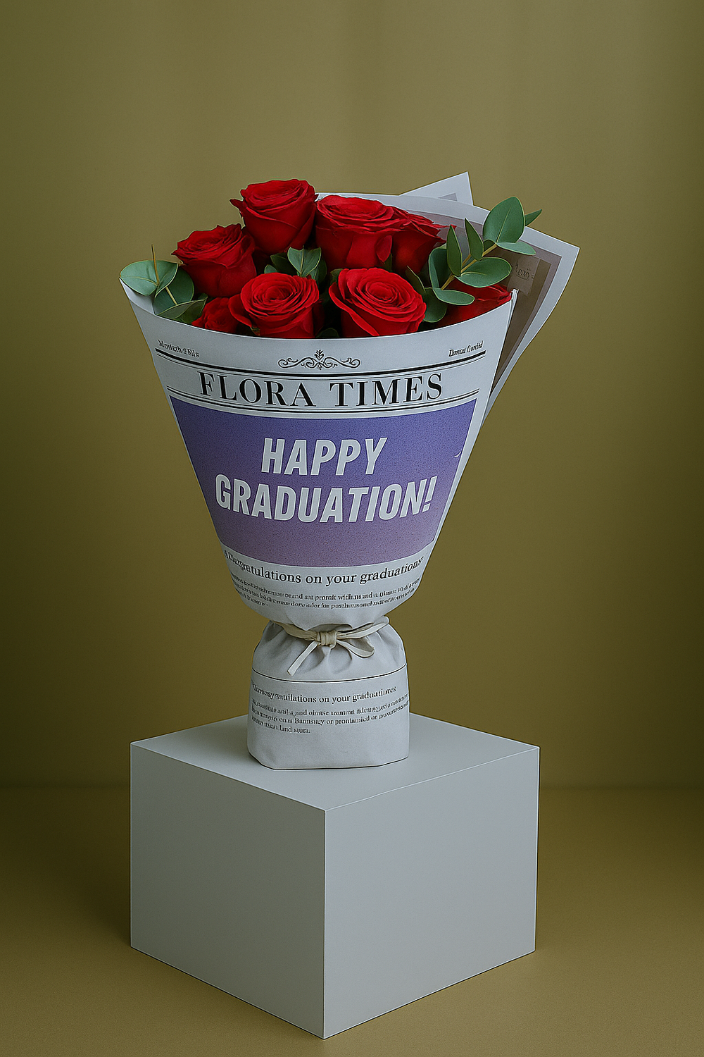 Crimson Love Symphony: Red Roses Arrangement - 10 stems | Daisy Florist