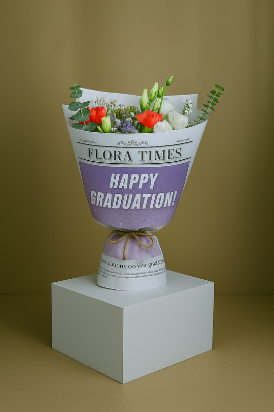 Apricot Dawn Bouquet: Orange and White Mixed Flowers