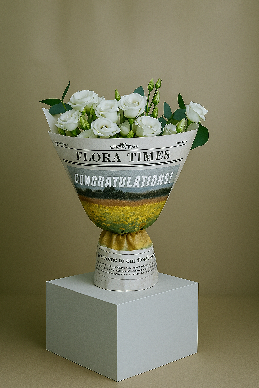 Ivory Elegance Ensemble: Sophisticated White Mixed Fresh Flower Bouquet