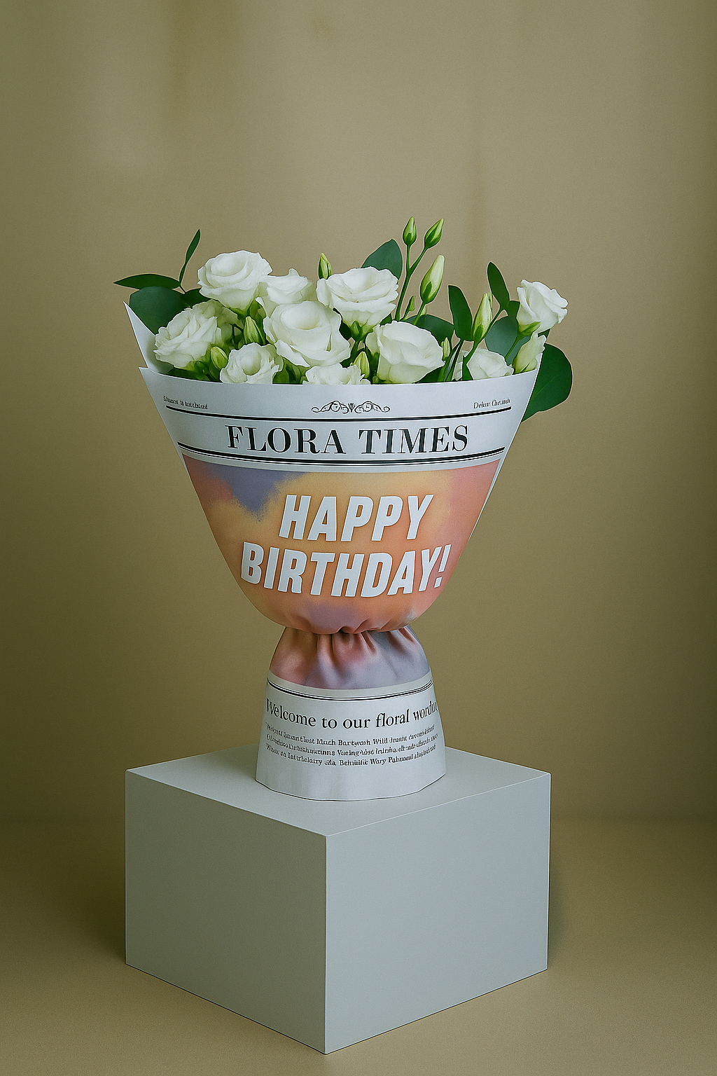 Ivory Elegance Ensemble: Sophisticated White Mixed Fresh Flower Bouquet