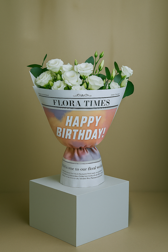 Ivory Elegance Ensemble: Sophisticated White Mixed Fresh Flower Bouquet