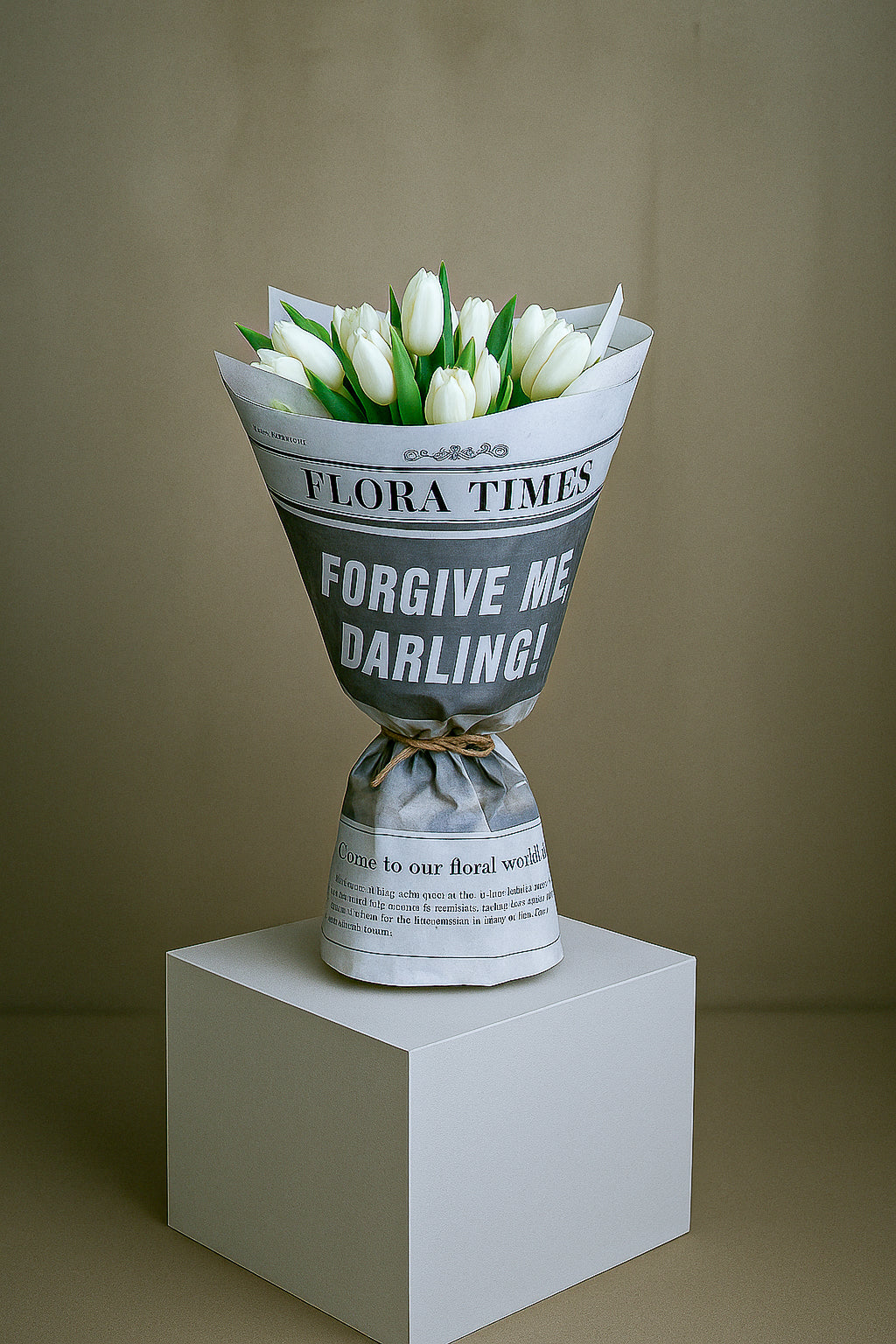 Moonlight Tulip Serenade: Elegant White Tulips Fresh Flower Bouquet