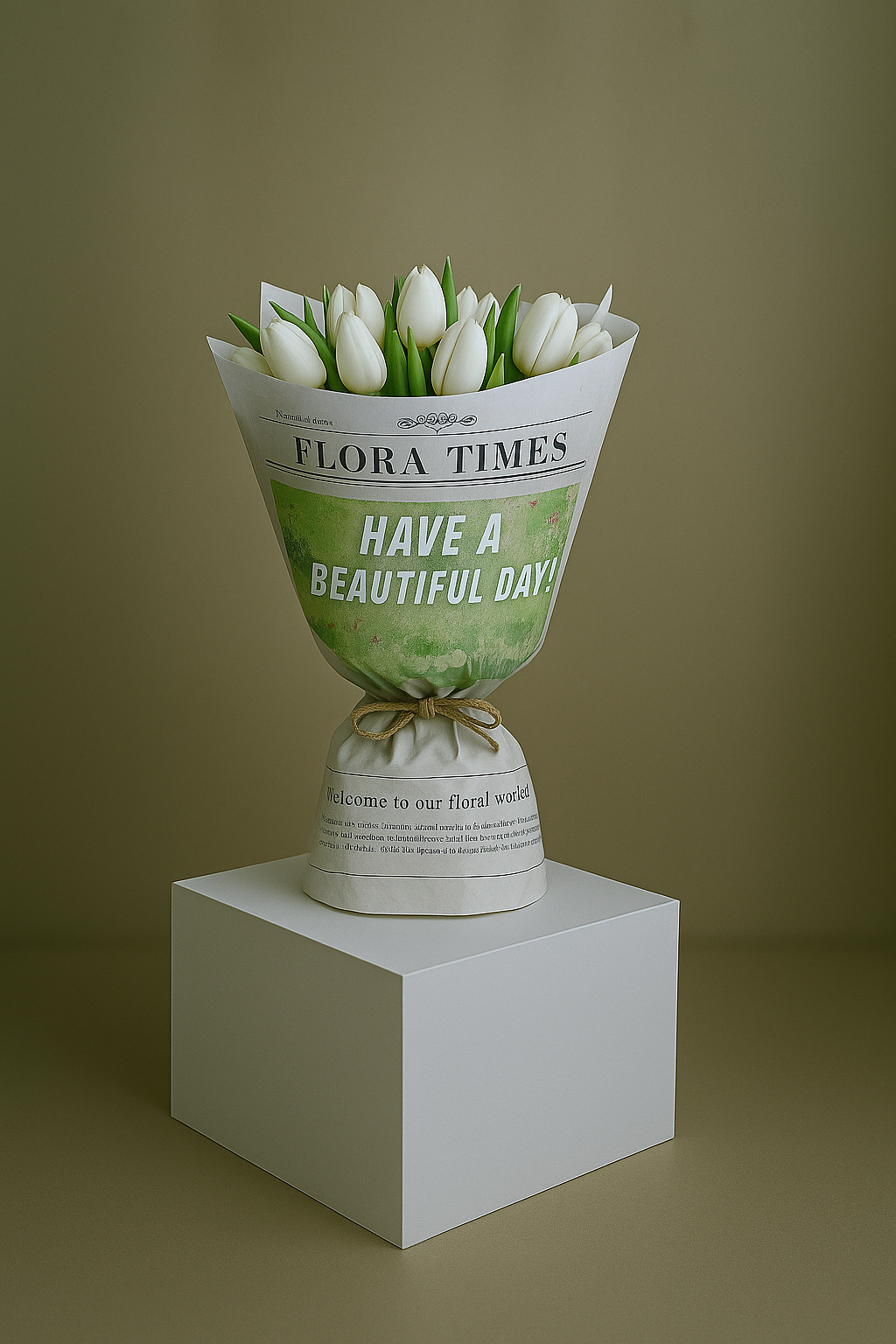 Moonlight Tulip Serenade: Elegant White Tulips Fresh Flower Bouquet