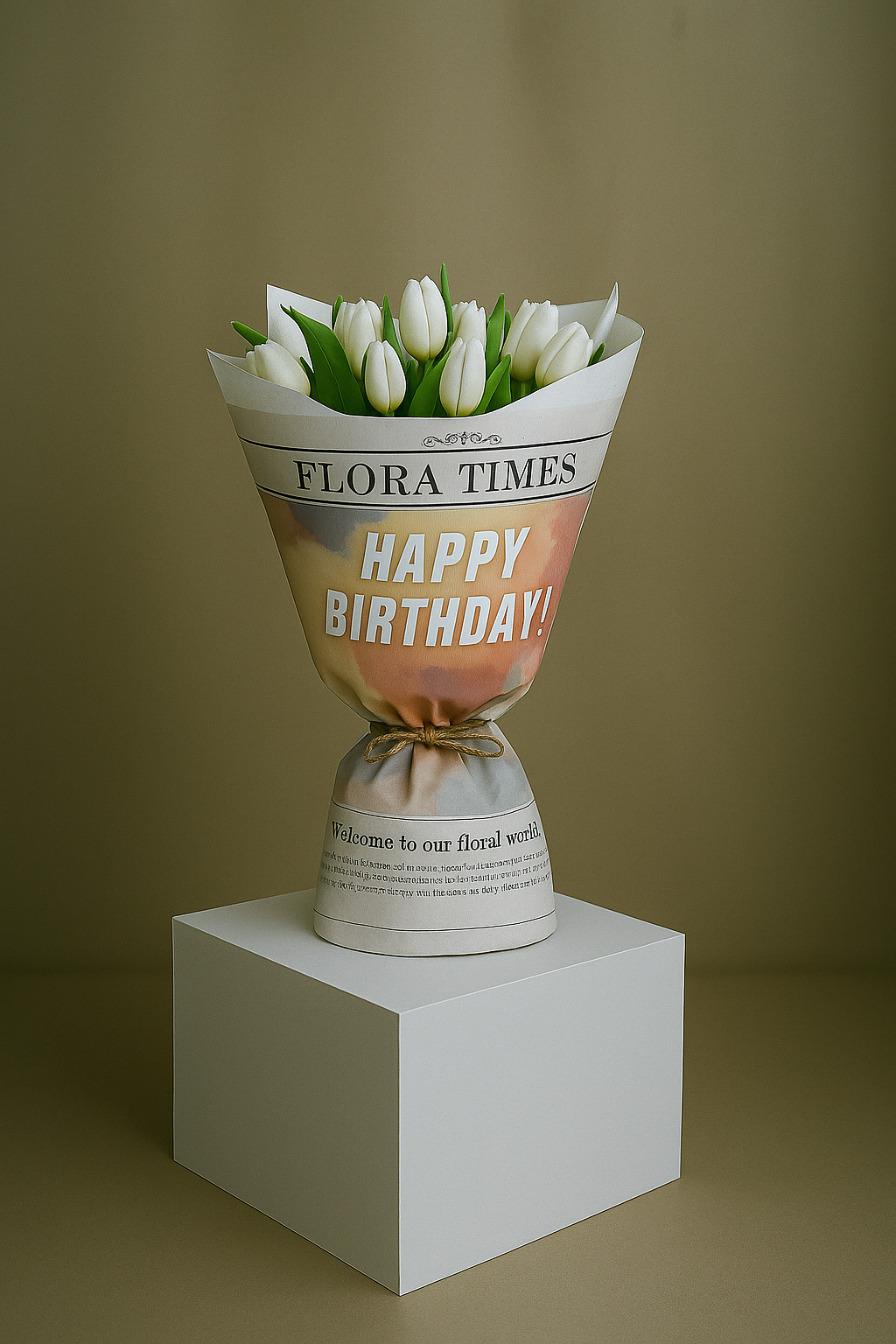 Moonlight Tulip Serenade: Elegant White Tulips Fresh Flower Bouquet