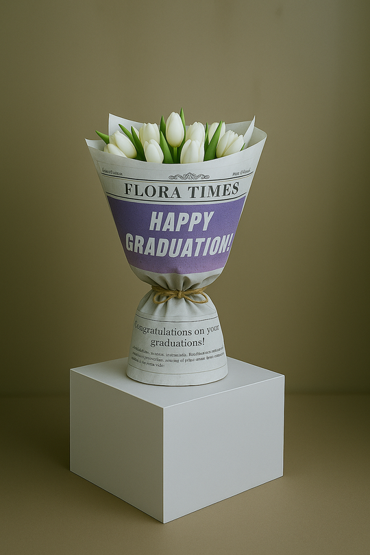 Moonlight Tulip Serenade: Elegant White Tulips Fresh Flower Bouquet