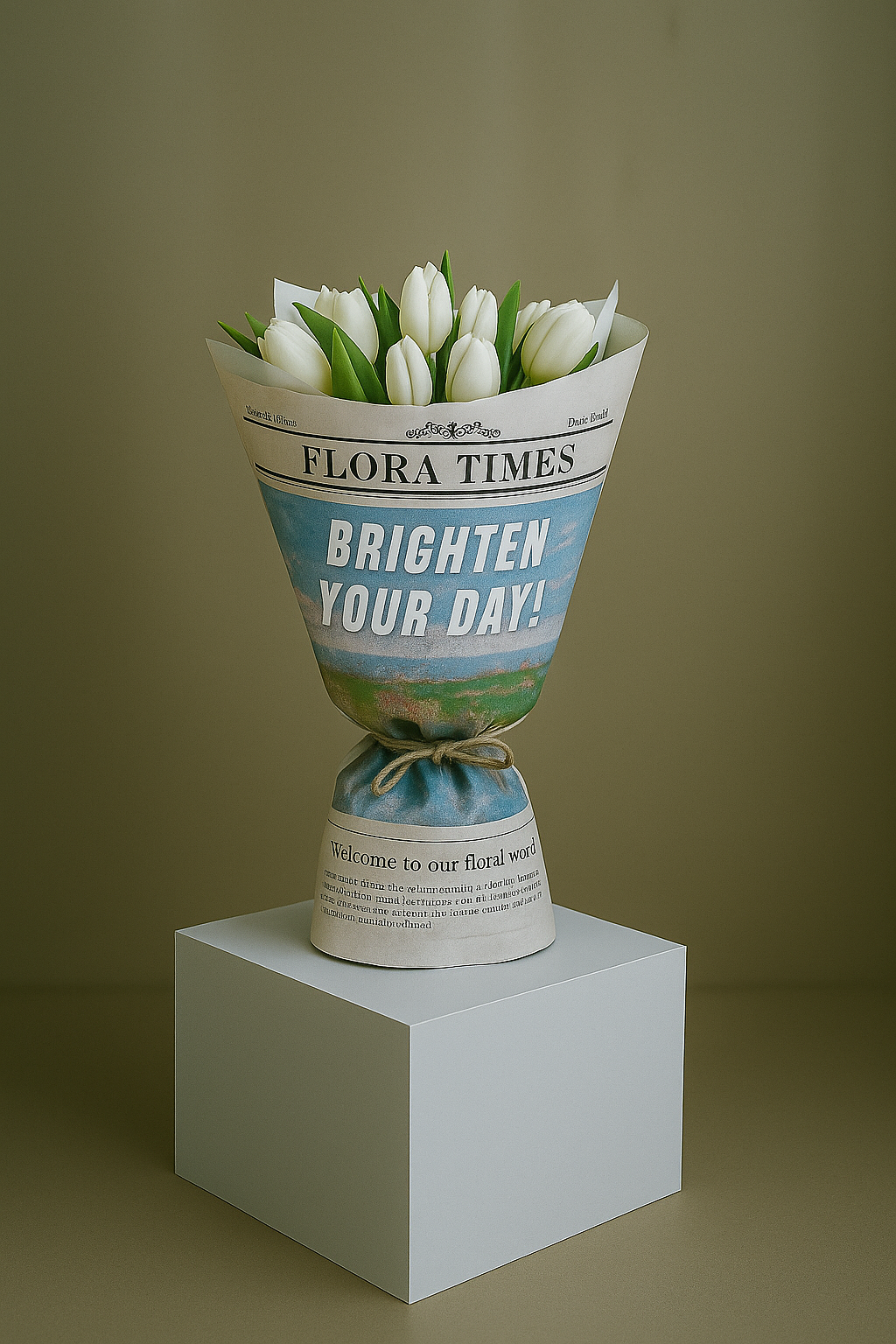 Moonlight Tulip Serenade: Elegant White Tulips Fresh Flower Bouquet