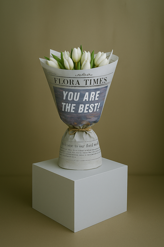 Moonlight Tulip Serenade: Elegant White Tulips Fresh Flower Bouquet