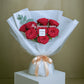 Fresh Flowers: Red Roses Bouquet with white wrapping| Daisy Florist