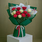 Mixed Red and White Roses with Greenery | Daisy Florist
