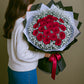 Bouquet of Red Roses with White Baby’s Breath