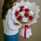 Fresh Flowers: Mix Red & White Roses Medley Bouquet | Daisy Florist