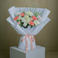 Mixed Bouquet: Bright Flowers in White Wrapping | Daisy Florist