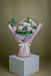 Cherished Blush Bouquet: Romantic Pink and White Flowers Mix