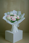 White & Pink Roses Fresh Flower Bouquet - Perfect All Occasions Gift