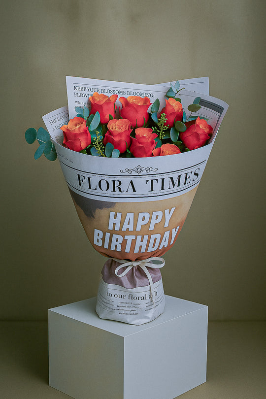 Citrine Charm Bouquet: Vibrant Orange Roses Arrangement