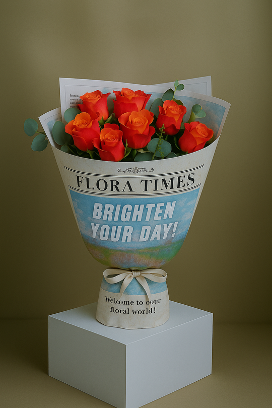 Citrine Charm Bouquet: Vibrant Orange Roses Arrangement