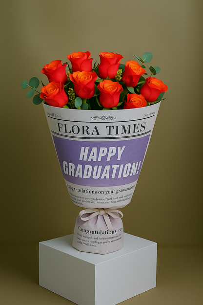 Citrine Charm Bouquet: Vibrant Orange Roses Arrangement