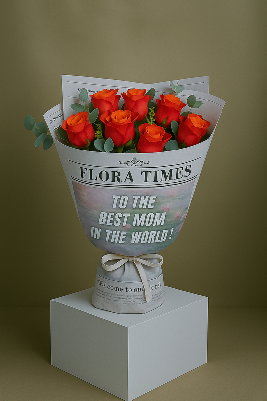 Citrine Charm Bouquet: Vibrant Orange Roses Arrangement