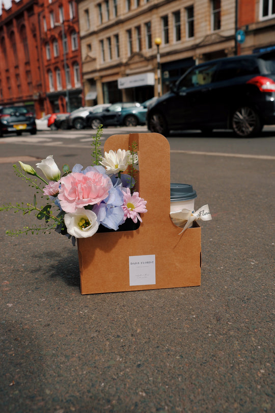 Morning Bloom Coffee Box: Fresh Flowers & Coffee | Daisy Florist