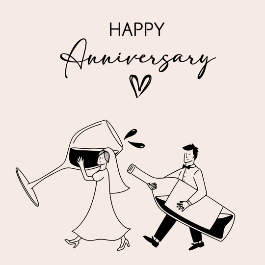 Anniversary / Wedding Anniversary / Congratulations / Love / Romantic / Celebration “Champagne” Greeting Card