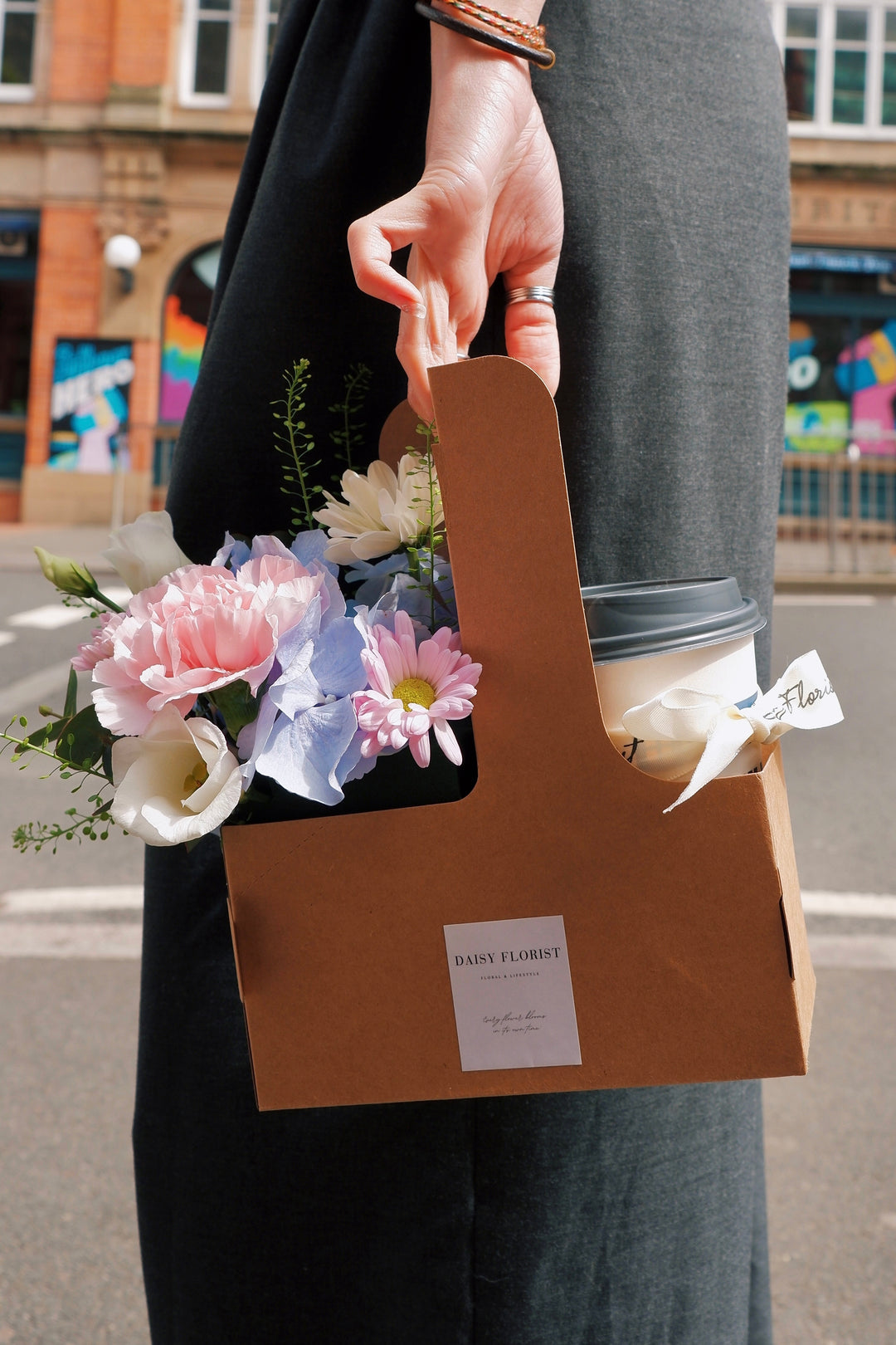 Morning Bloom Coffee Box: Fresh Flowers & Coffee | Daisy Florist