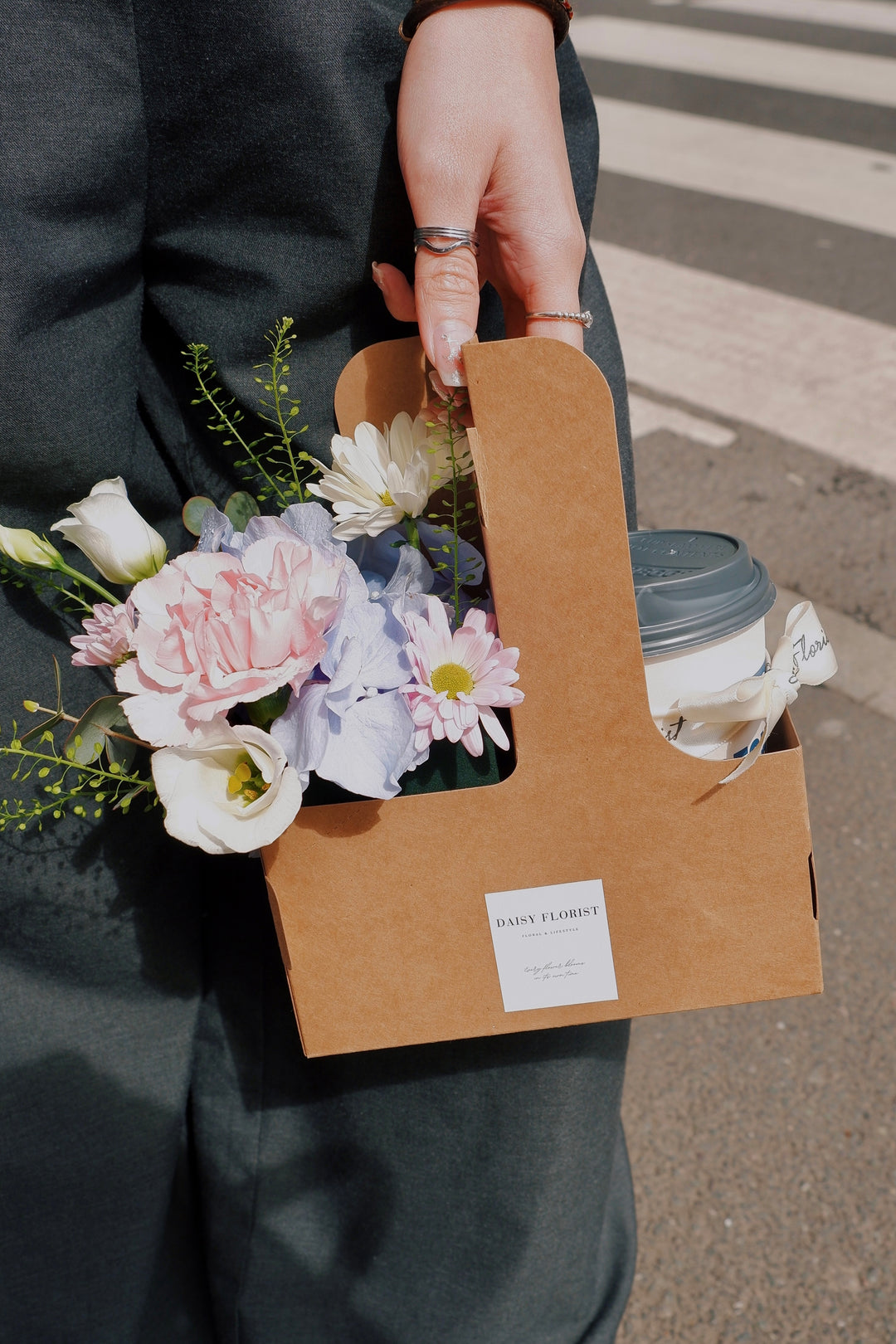 Morning Bloom Coffee Box: Fresh Flowers & Coffee | Daisy Florist
