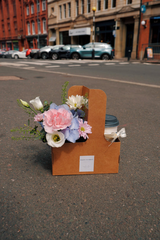 Morning Bloom Coffee Box: Fresh Flowers & Coffee | Daisy Florist
