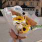 Graduation Fresh Bouquet: Mixed Sunflowers & White Flowers (w/ mini teddy bear) | Daisy Florist