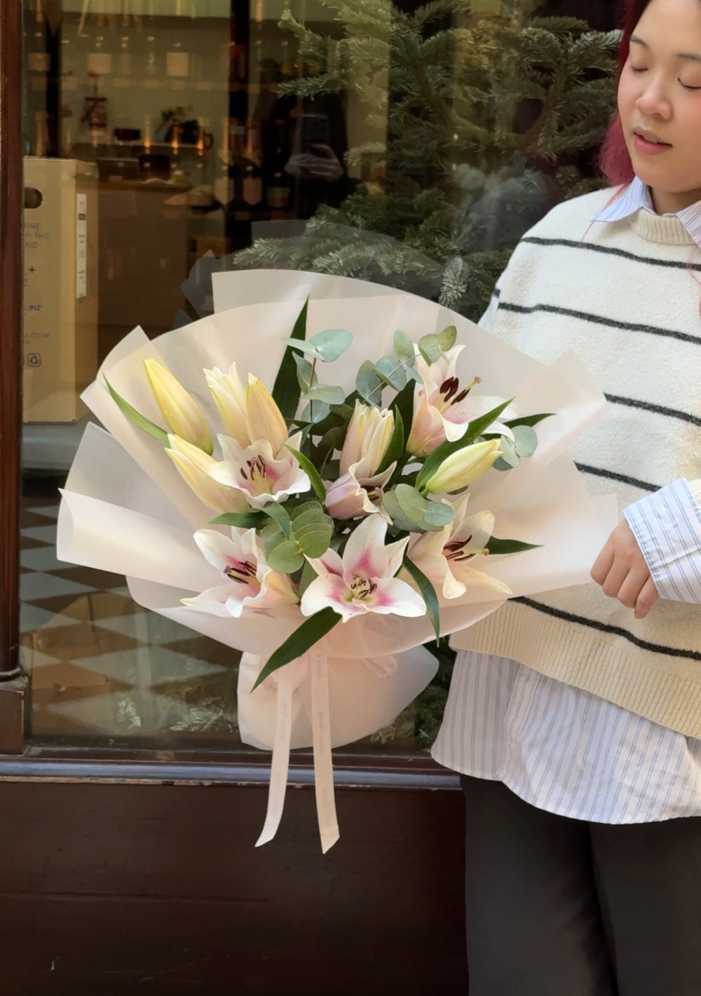 Fresh Lilies and Foliage Bouquet