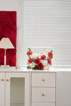 Artificial Flowers Mix Red & White Rose Floral Mica Box | Daisy Florist