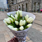 Moonlight Tulip Serenade: Elegant White Tulips Fresh Flower Bouquet