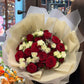 Fresh Flowers: Mix Red Roses & White Spray Roses Medley Bouquet | Daisy Florist