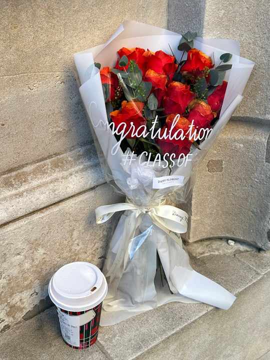 Sunset Glow Bouquet: Warm Orange Roses Arrangement