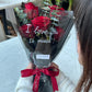 Crimson Kiss Cluster: Red Roses with Foliage | Daisy Florist