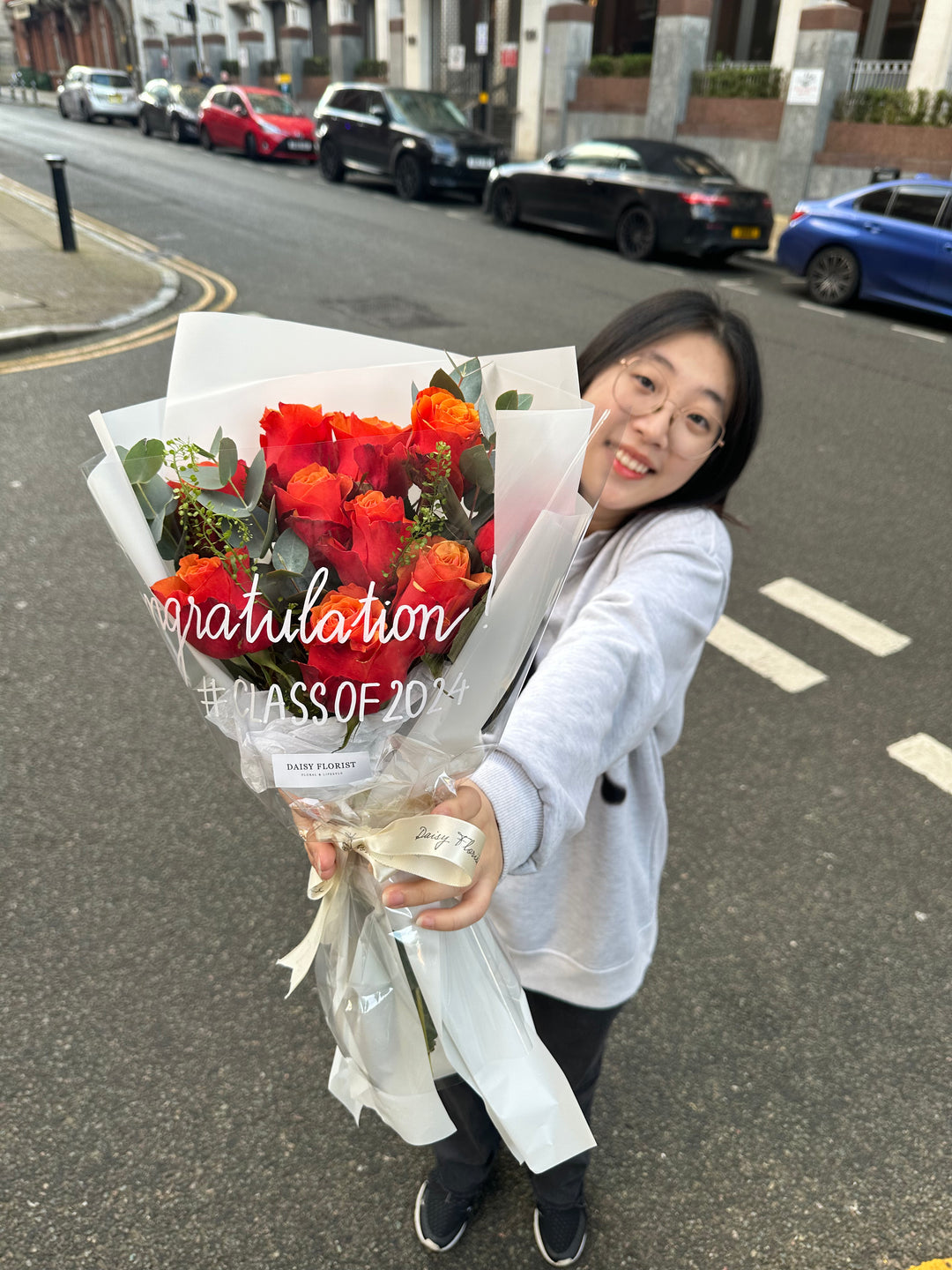 Sunset Glow Bouquet: Warm Orange Roses Arrangement