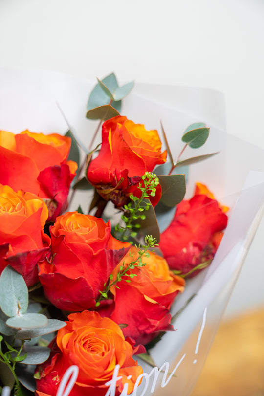 Sunset Glow Bouquet: Warm Orange Roses Arrangement