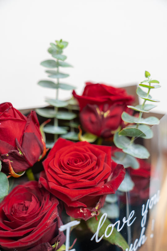 Crimson Kiss Cluster: Red Roses with Foliage | Daisy Florist